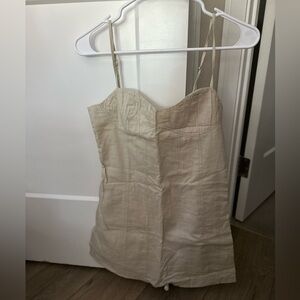 Oak + Fort Linen Mini Dress Beige XS
